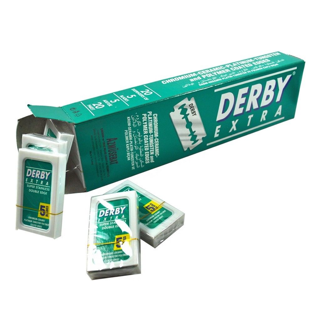 Двойные лезвия DERBY EXTRA упаковка 100 шт