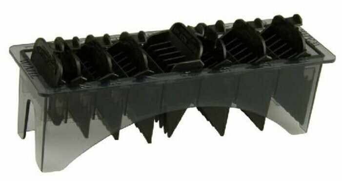 Wahl Attachment comb set # 1-8 black/набор насадок # 1-8, черные с кассетой для хранения