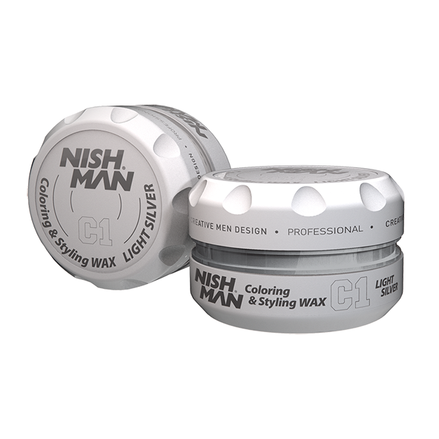 Цветной воск для укладки волос NISHMAN C1 COLORING WAX 100мл светло серый (LightSilver)