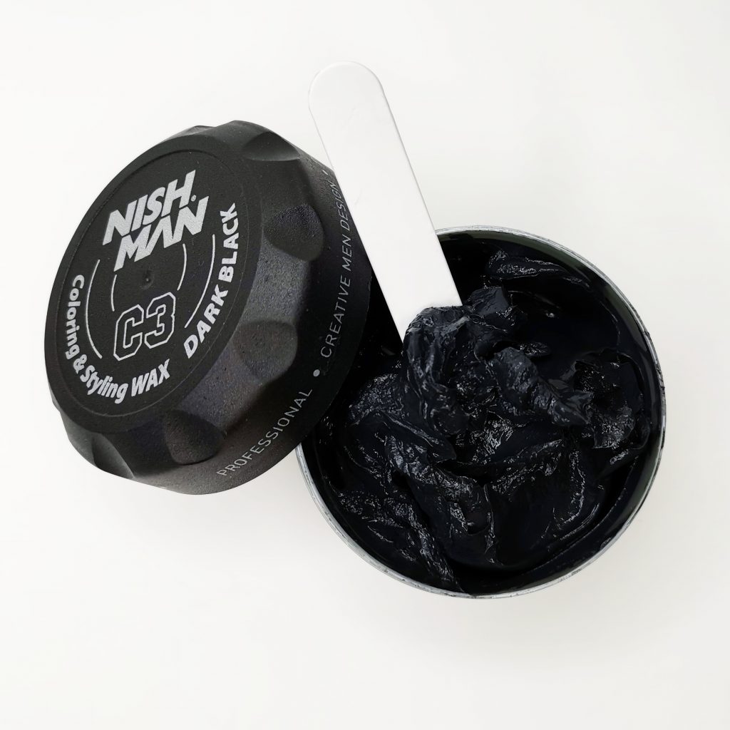 Цветной воск для укладки волос NISHMAN C3 COLORING WAX 100мл глубокий черный (Dark Black)