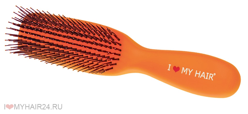 Парикмахерская щетка I LOVE MY HAIR «Spider» 1501 оранжевая глянцевая M