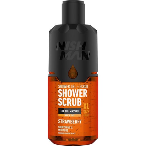 Гель для душа NISHMAN shower gel+scrub mineral scrub strawberry 480мл