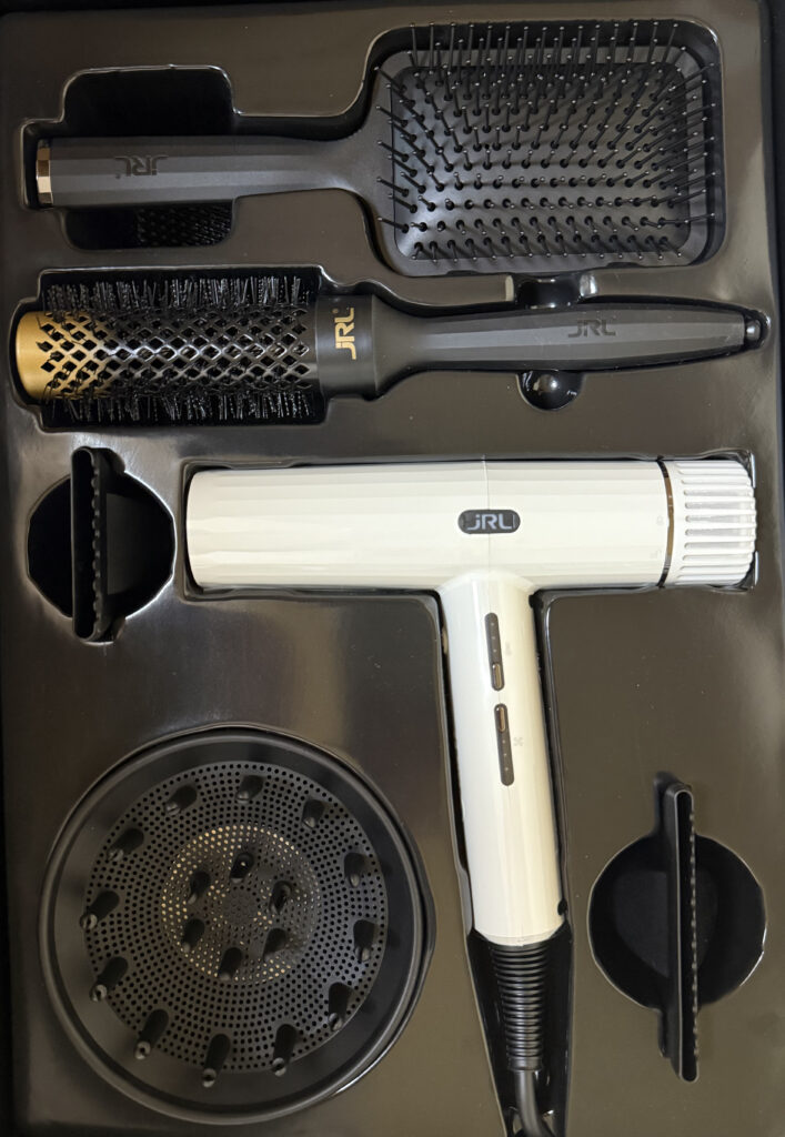 jRL FORTE PRO 2020H Фен для волос белый в комплекте с термобрашингом BR1 и щёткой для волос BR3